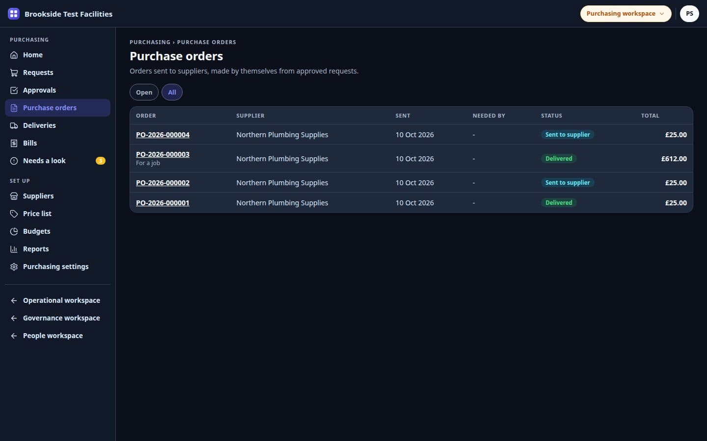 OmniSchema Purchasing: Every order and where it's up to